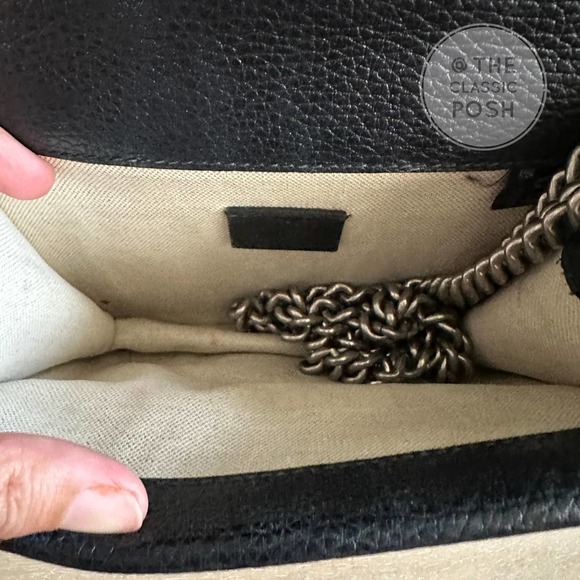 EUC GUCCI Dionysus Mini Black Crossbody Bag Silver Leather - Picture 9 of 12